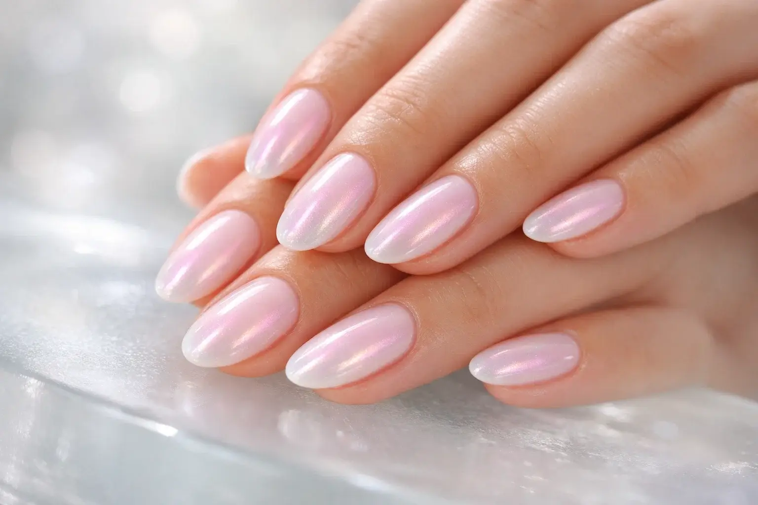 Glazed Donut Chrome Nails