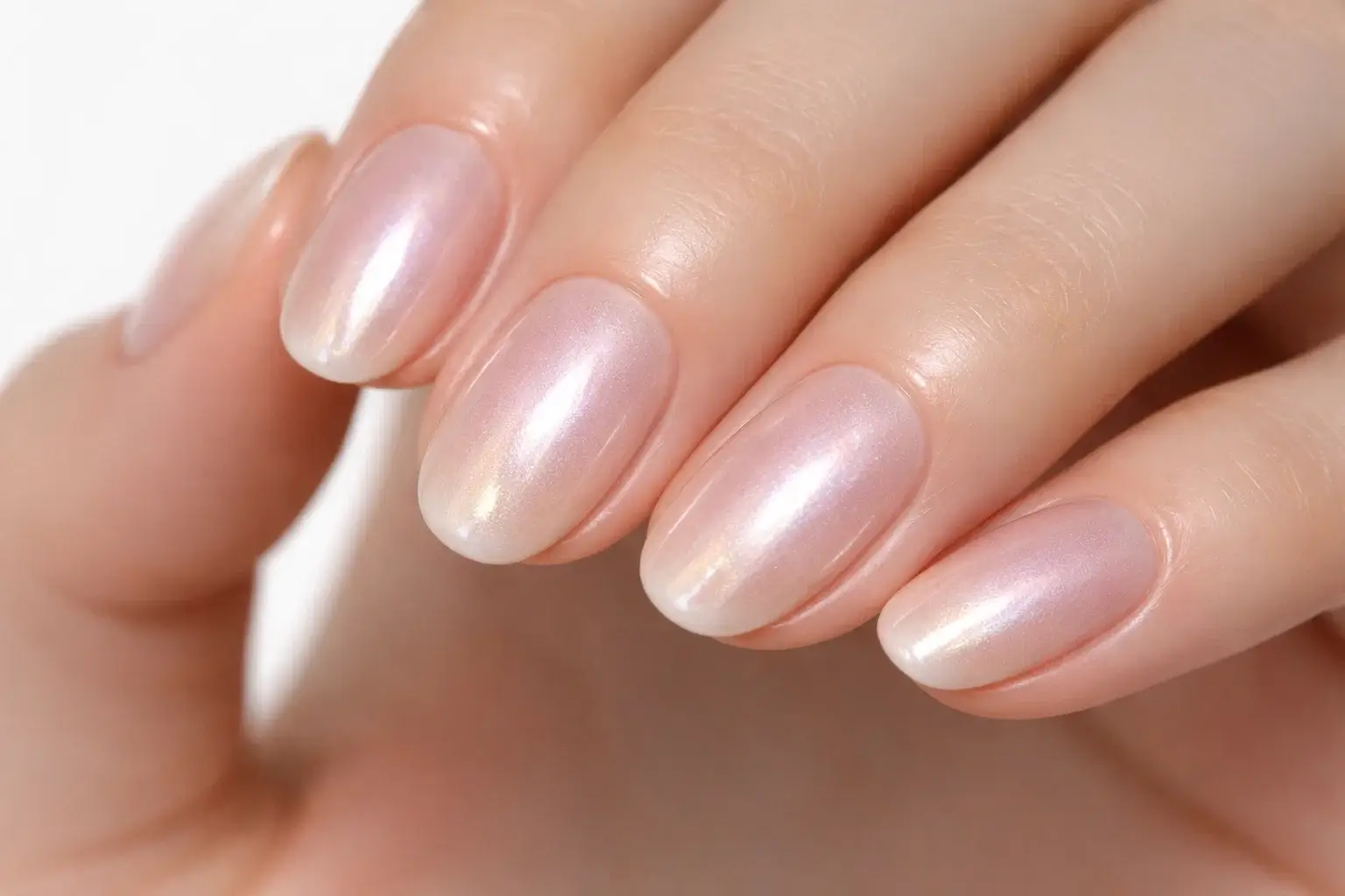 Pearl Finish Minimalist Nails