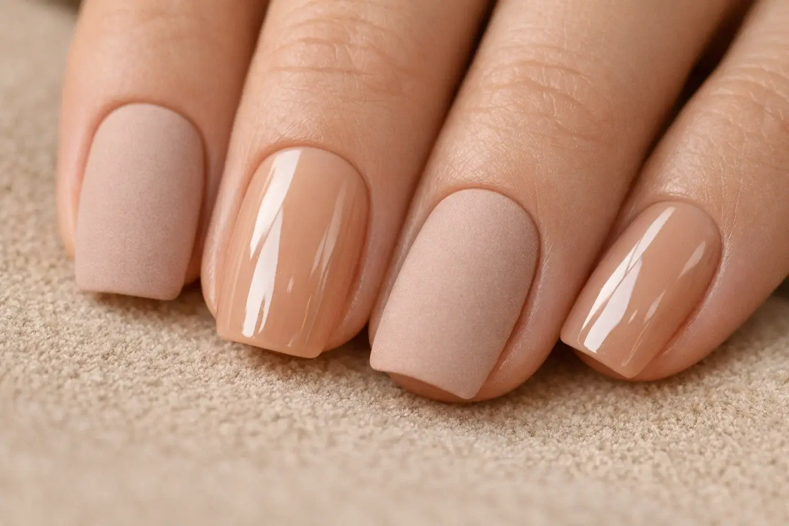 Matte Nude with Glossy Accents