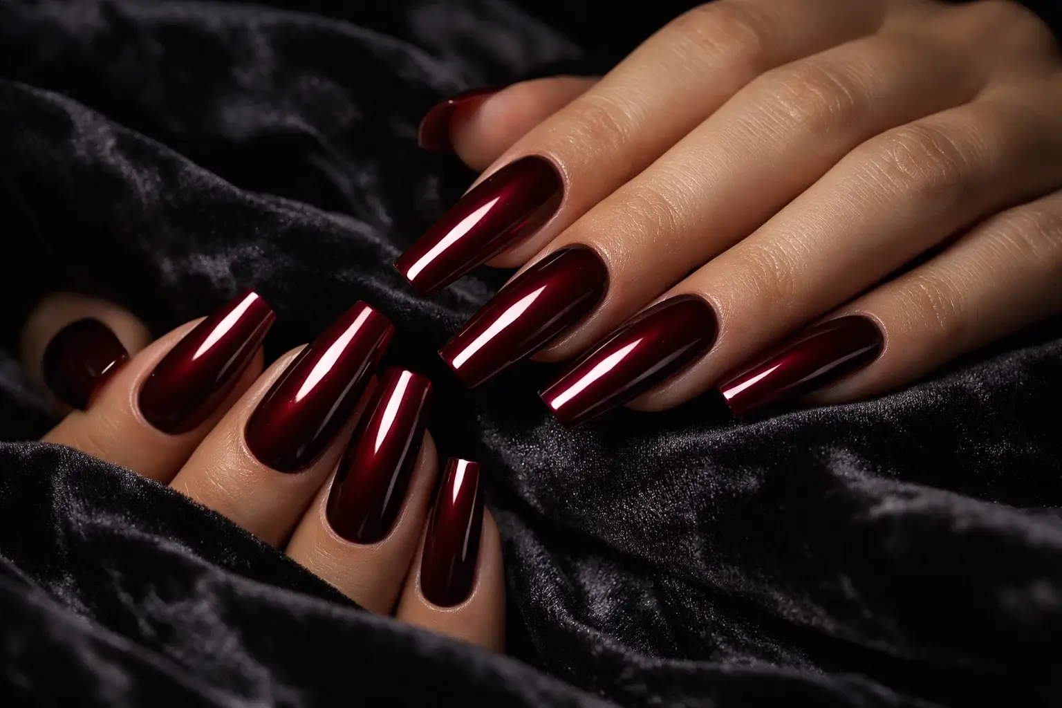 Coffin Shape in Deep Burgundy