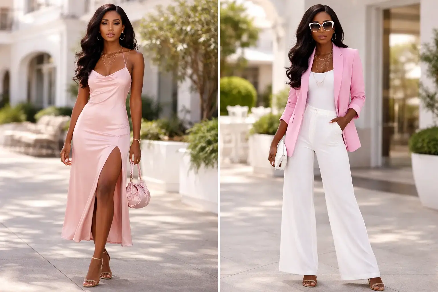 The Baby Pink Satin Look