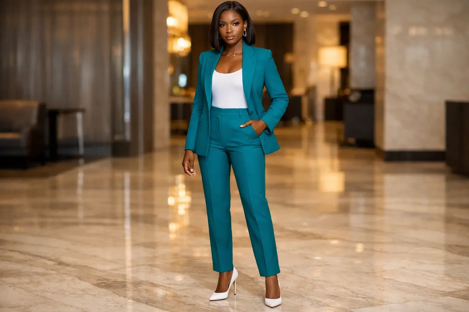 The Rich Teal Power Suit