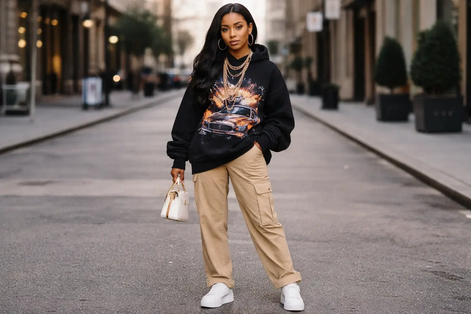 Streetwear Elevated with Gold Jewelry