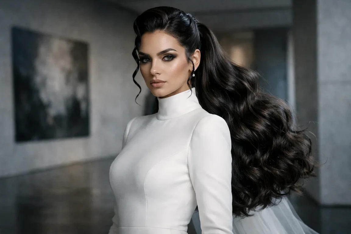 Gothic Wave Half Up with Edwardian Curl Detail