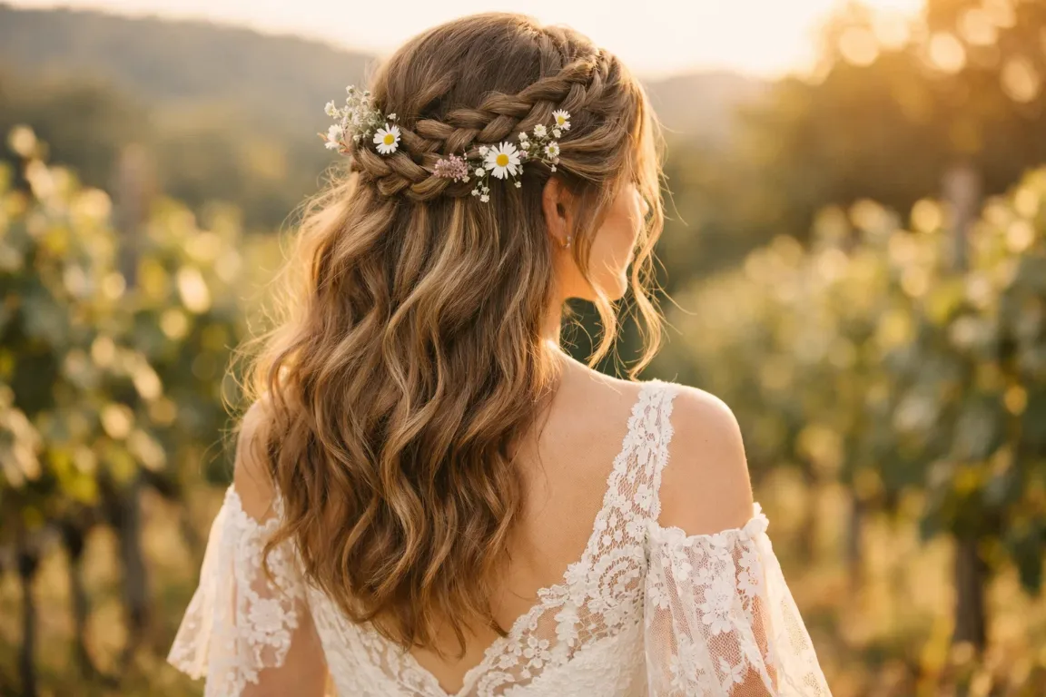 Braided Crown Half Updo