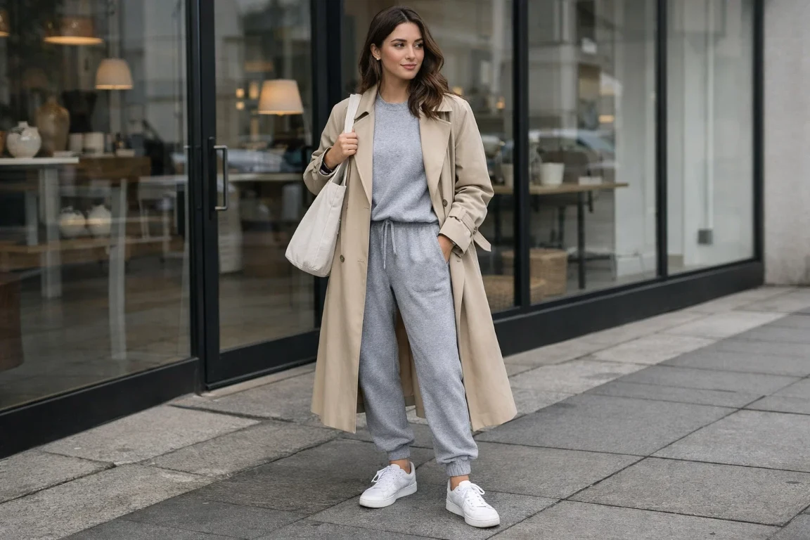 Relaxed Jogger Set Styled with Outerwear
