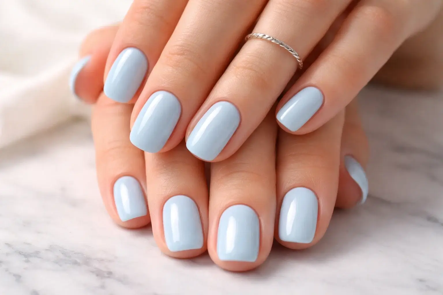 Baby Blue Nails