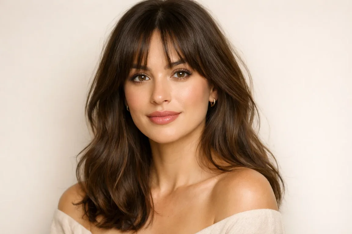 Curtain Bangs with Long Layers