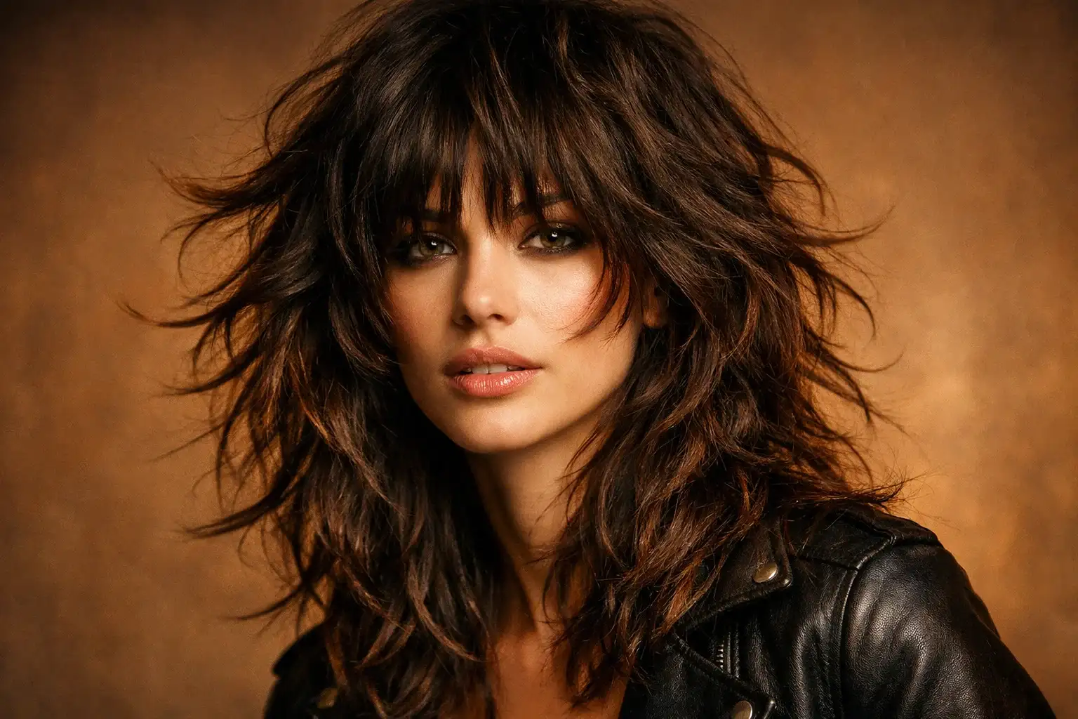 Shag Haircut with Wavy Curtain Bangs