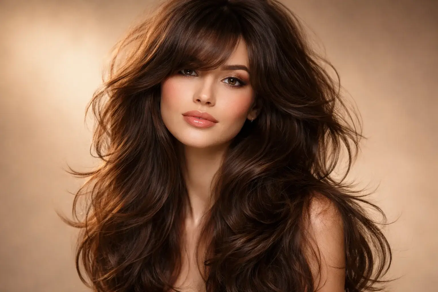 Cloud Cut with Long Swooping Wavy Bangs