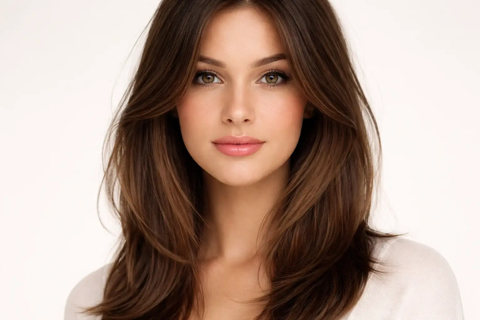 Face-Framing Layers with a Center Part