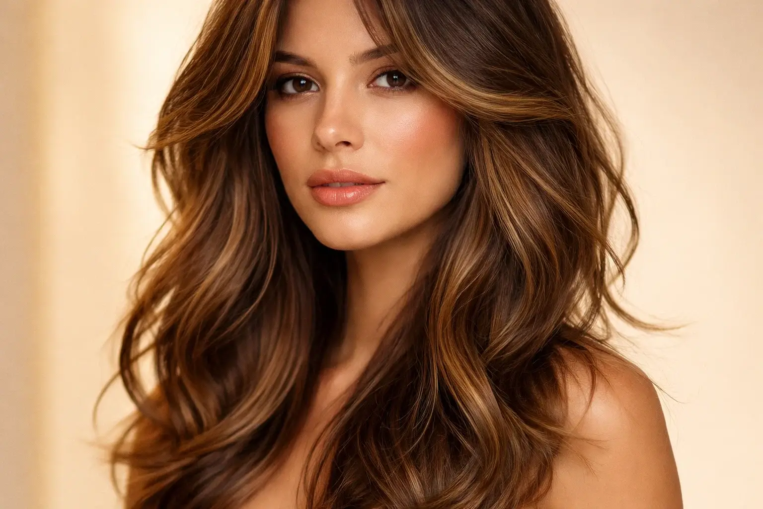 Balayage Highlights with Layered Medium Hair