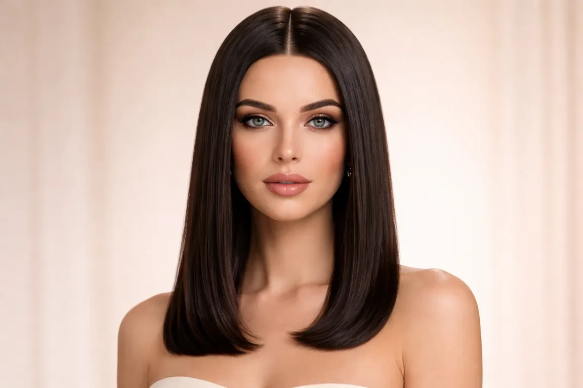 The Center Part Sleek Style