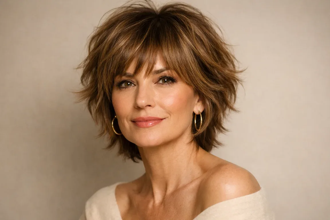 The Short Shag with Curtain Bangs