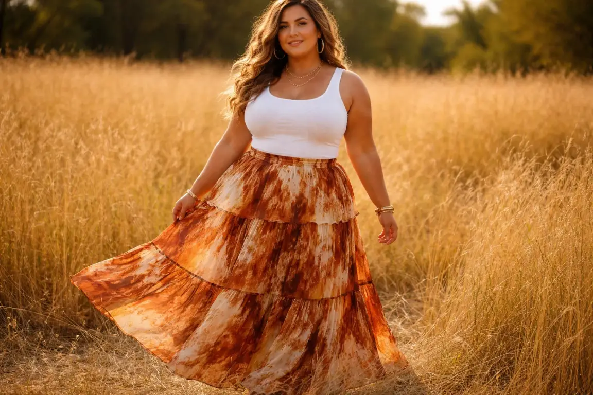 Boho Tiered Skirt with a Fitted Top