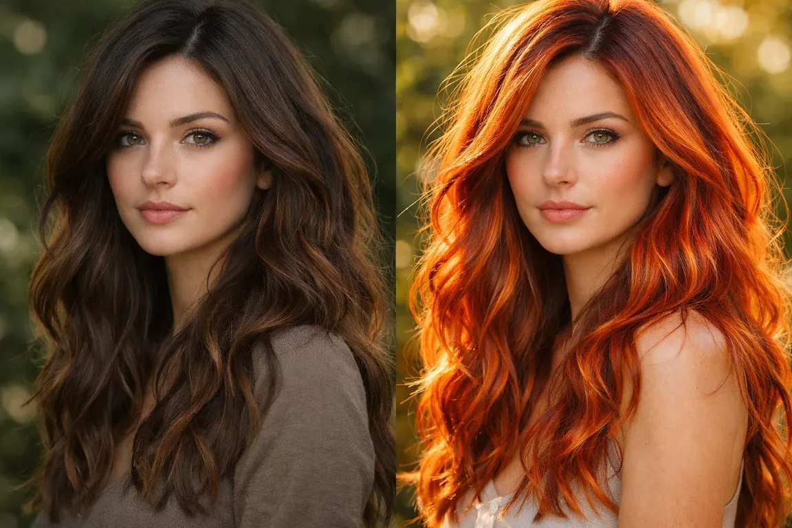 Soft Ginger Balayage Auburn