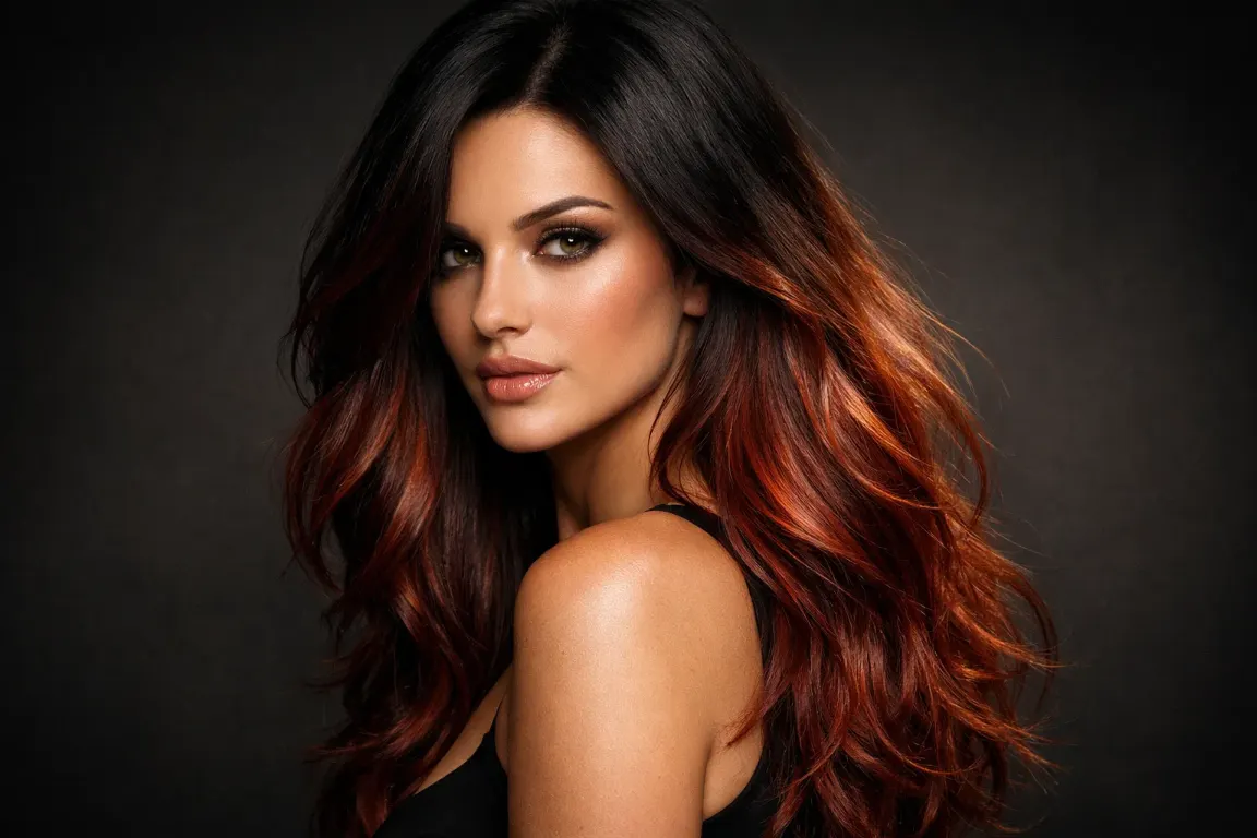 Dark Auburn with Shadow Roots