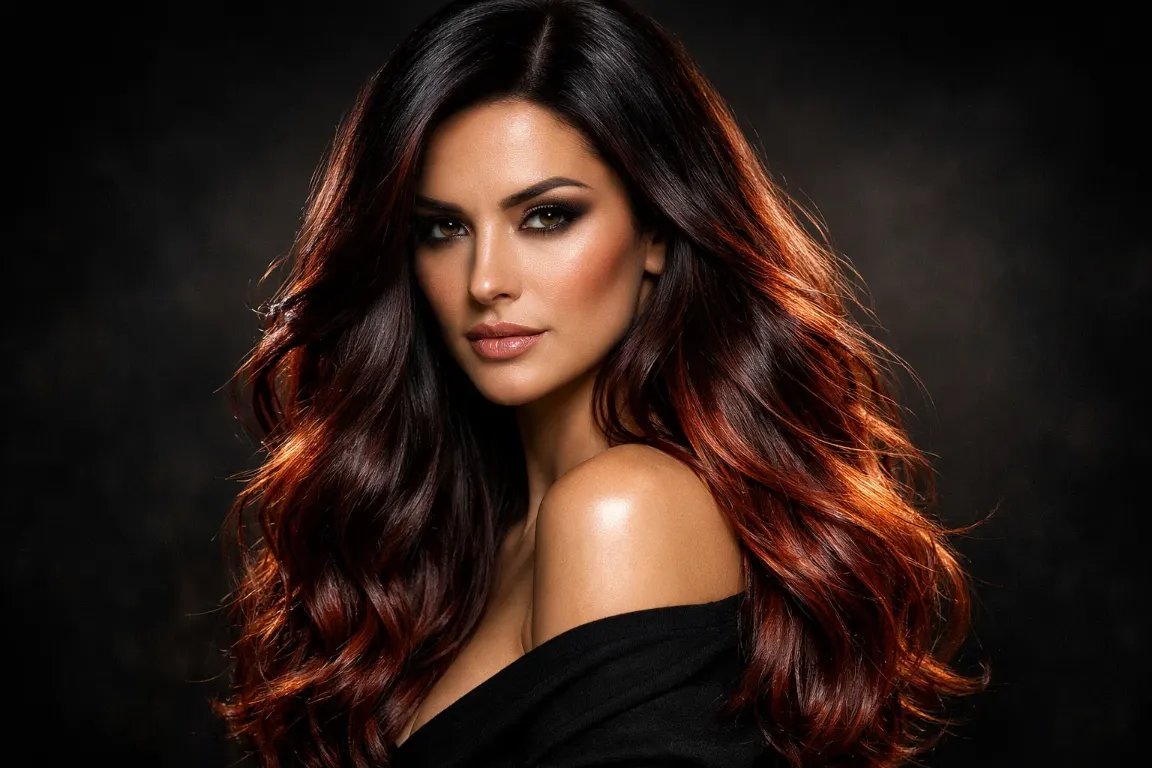 Dark Auburn Mahogany Balayage
