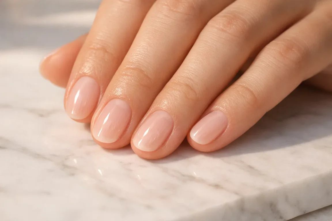 Milky Sheer Pink Nails