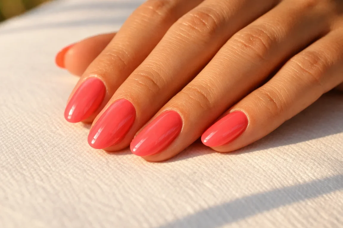 Coral Pink Summer Nails
