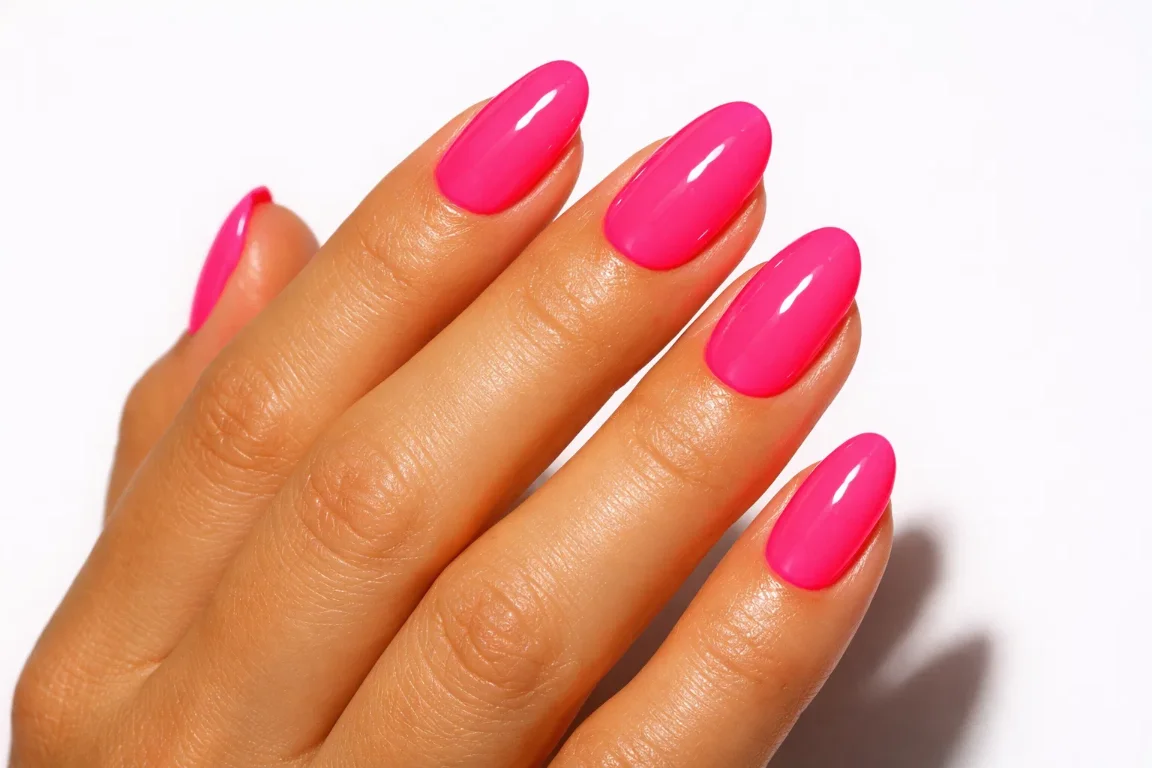Neon Pink Statement Nails