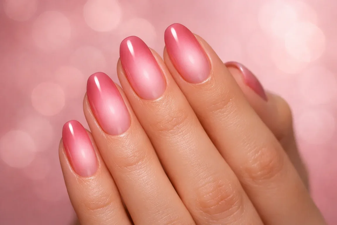 Pink Aura Nails