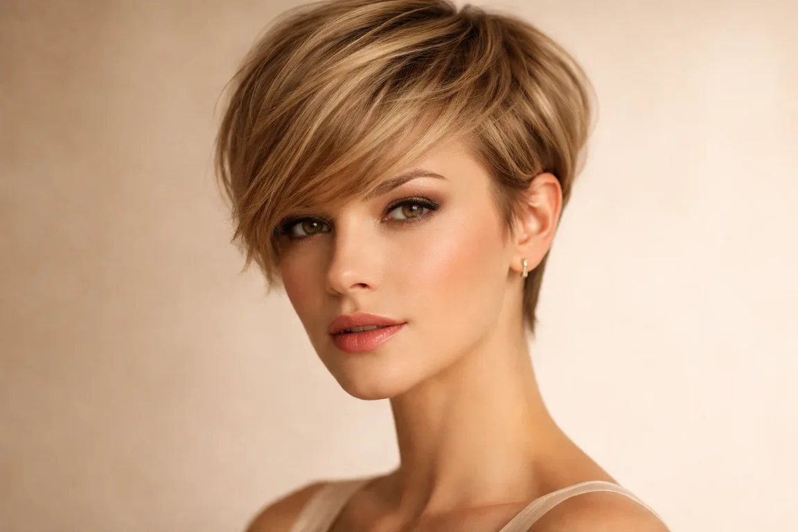 The Long Pixie with Side-Swept Bangs