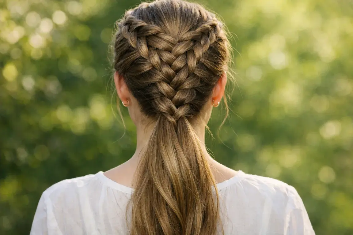 The Braided Crown Ponytail