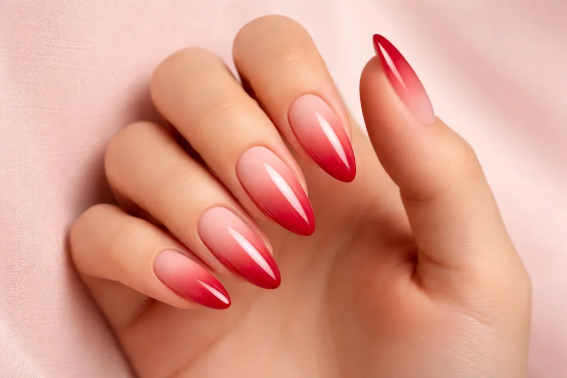 Red Ombre into Nude