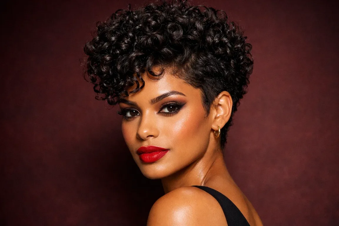 The Sculpted Curly Pixie