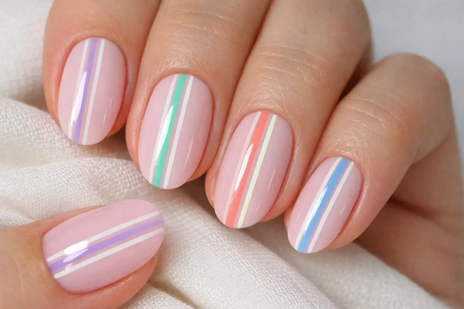 Fine Stripe Nail Art