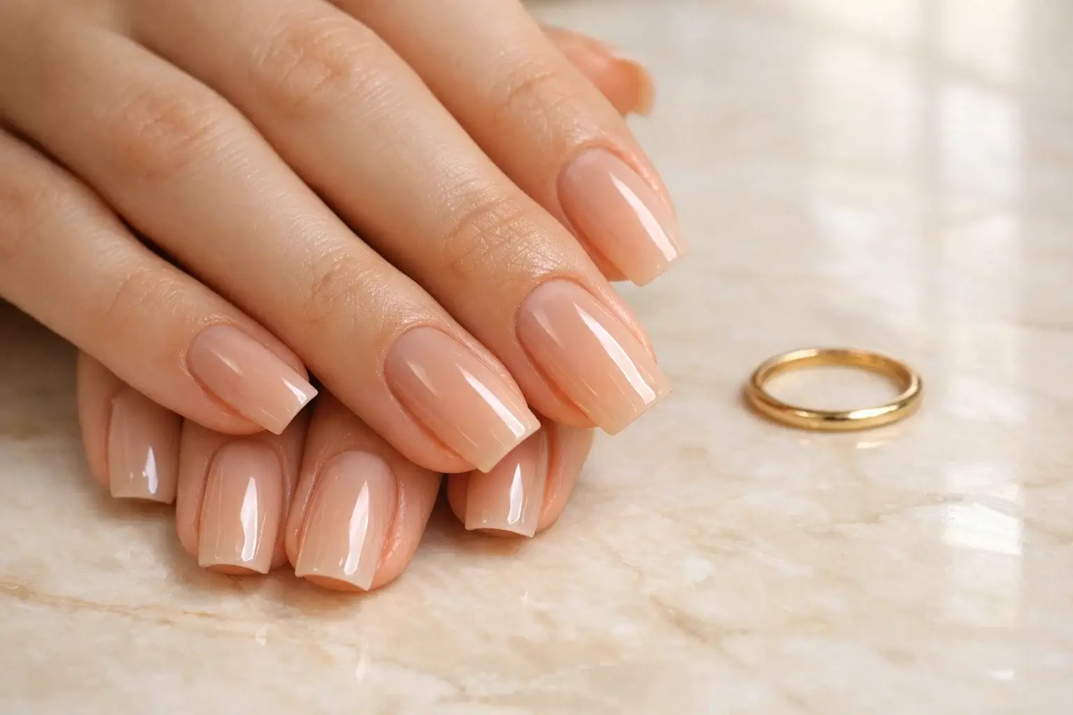 Rich Girl Nude Square Nails