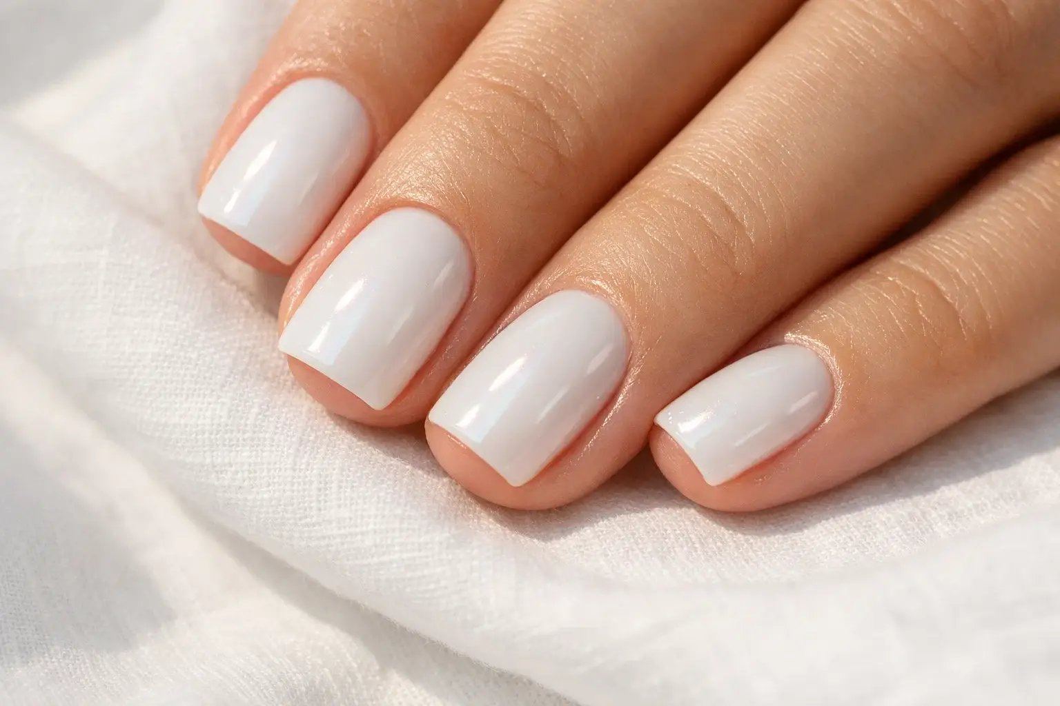 Cloud Dancer White Square Nails
