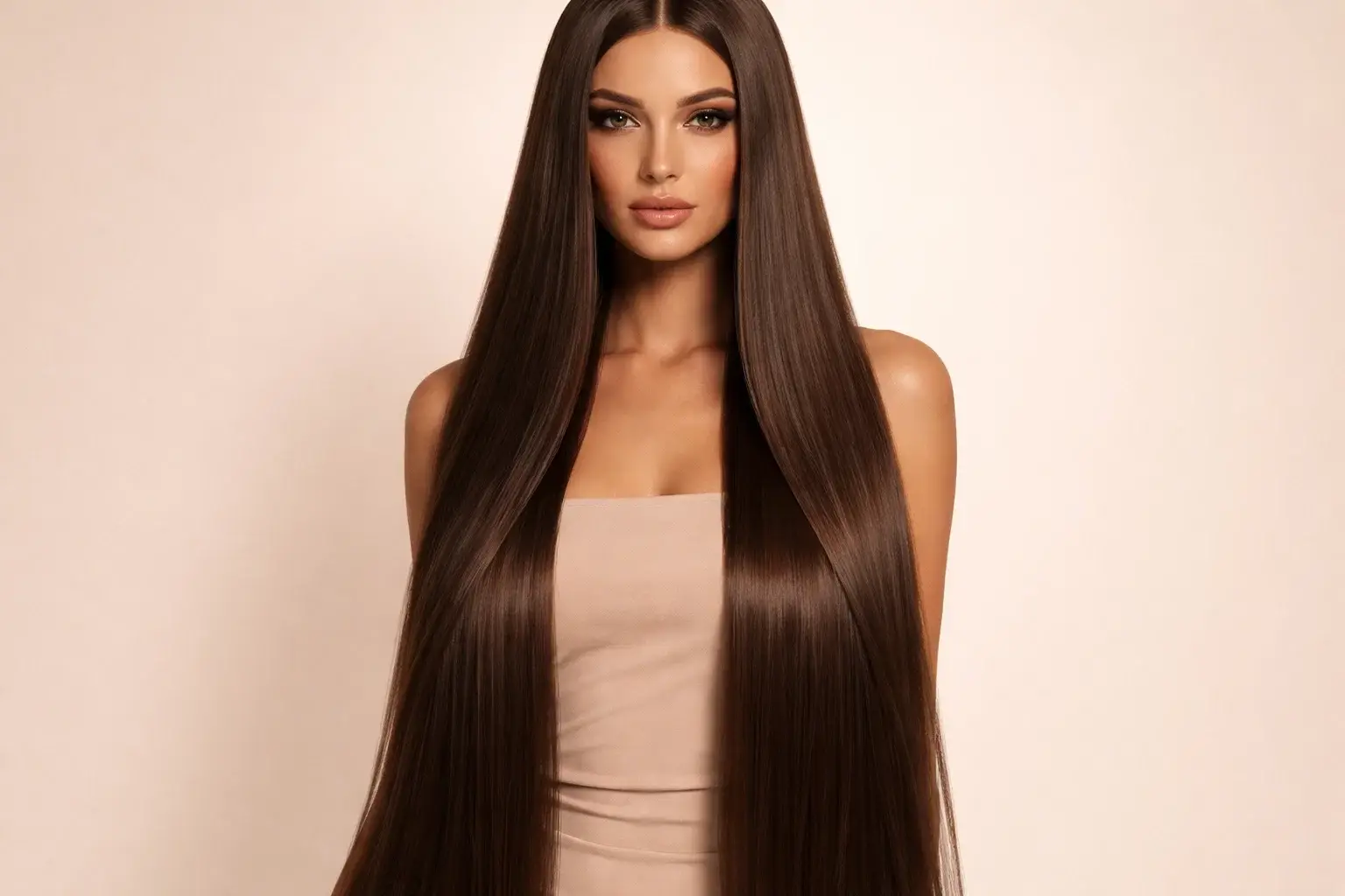 Waist-Length Center Part Straight Hair