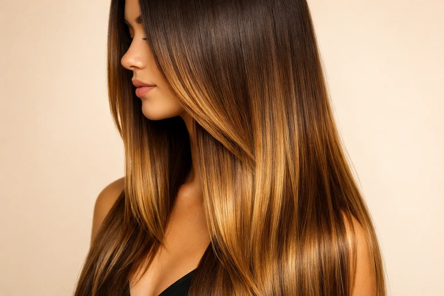 Sun-Kissed Balayage on Long Straight Hair