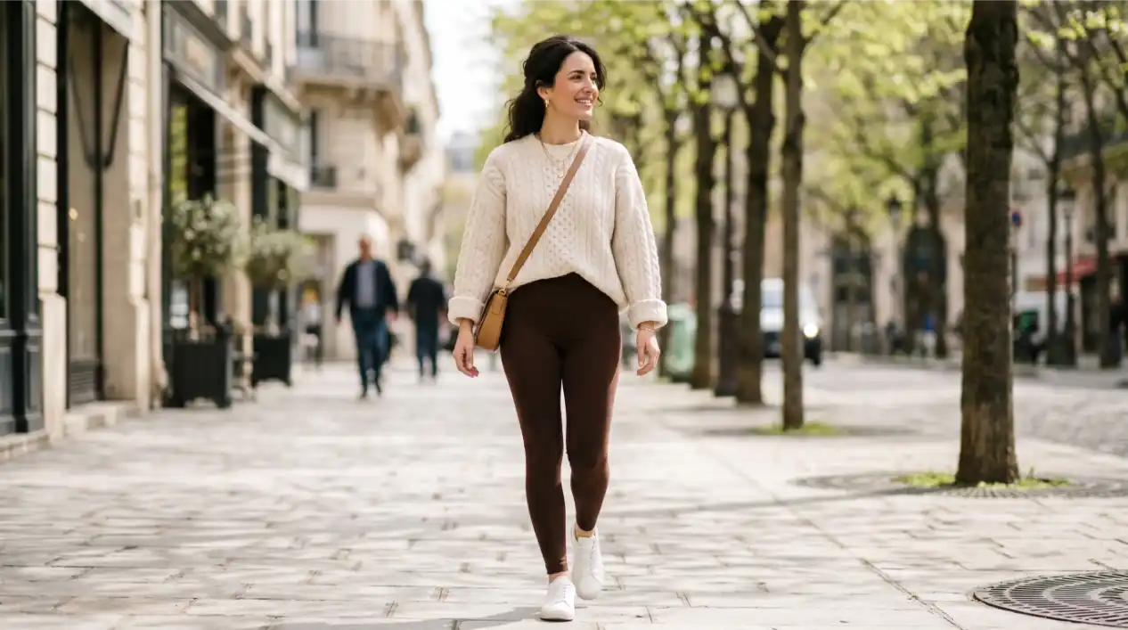 Chocolate Brown Leggings as an Elegant Neutral