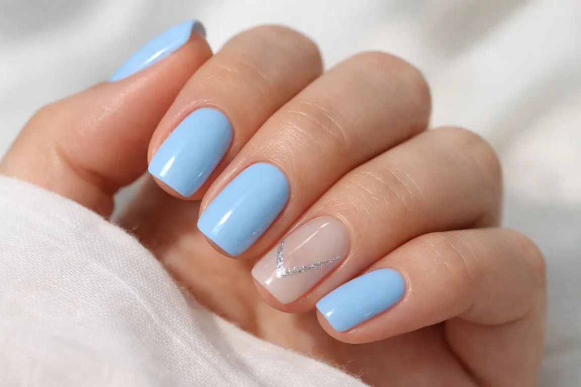 Baby Blue Gel Nails