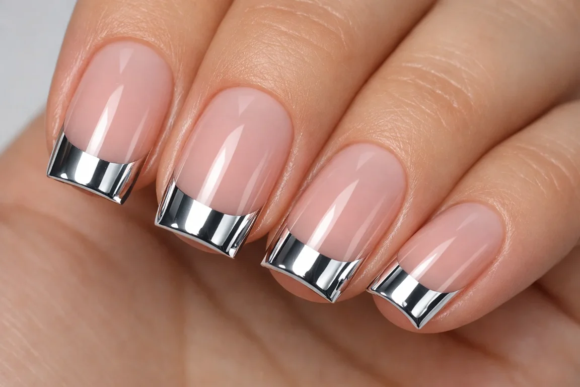 Silver Chrome French Tips