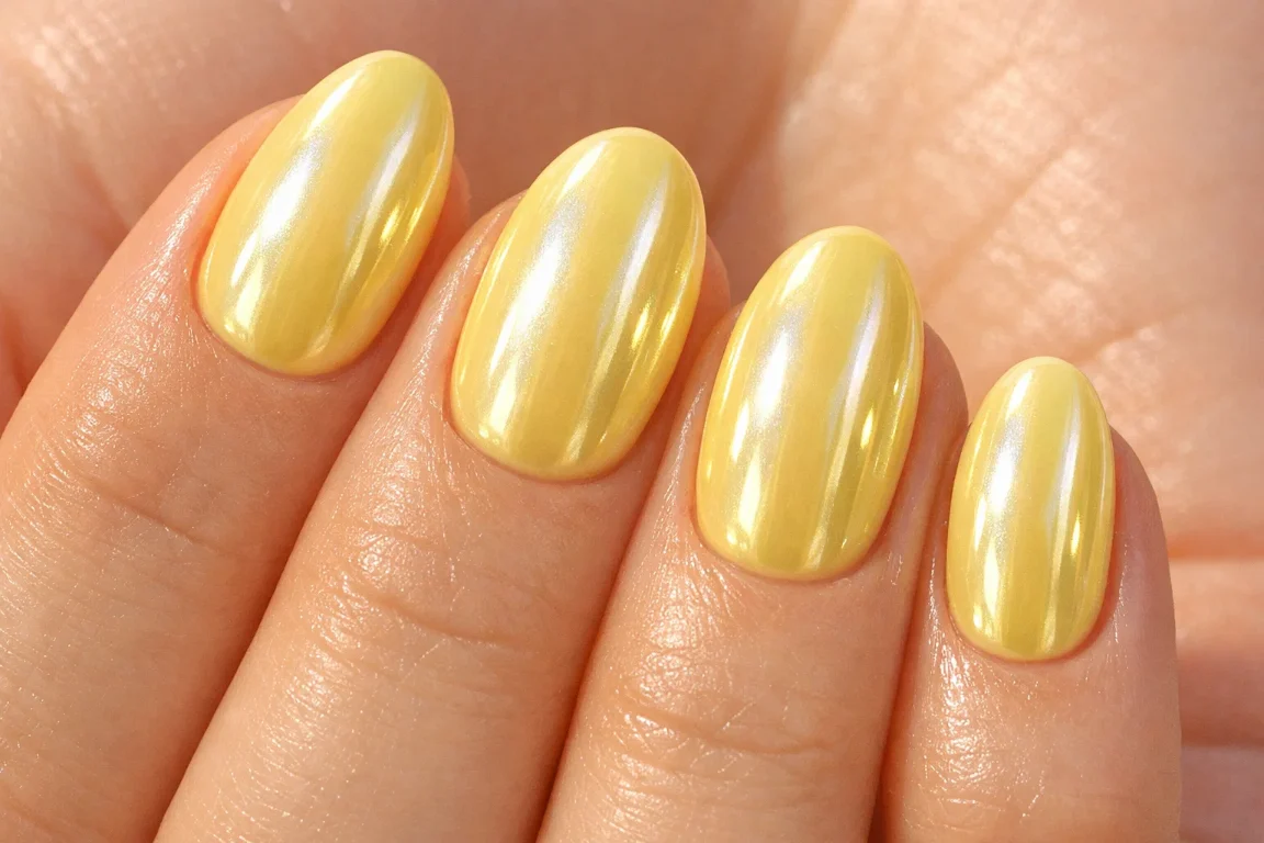 Butter Yellow Gel Nails