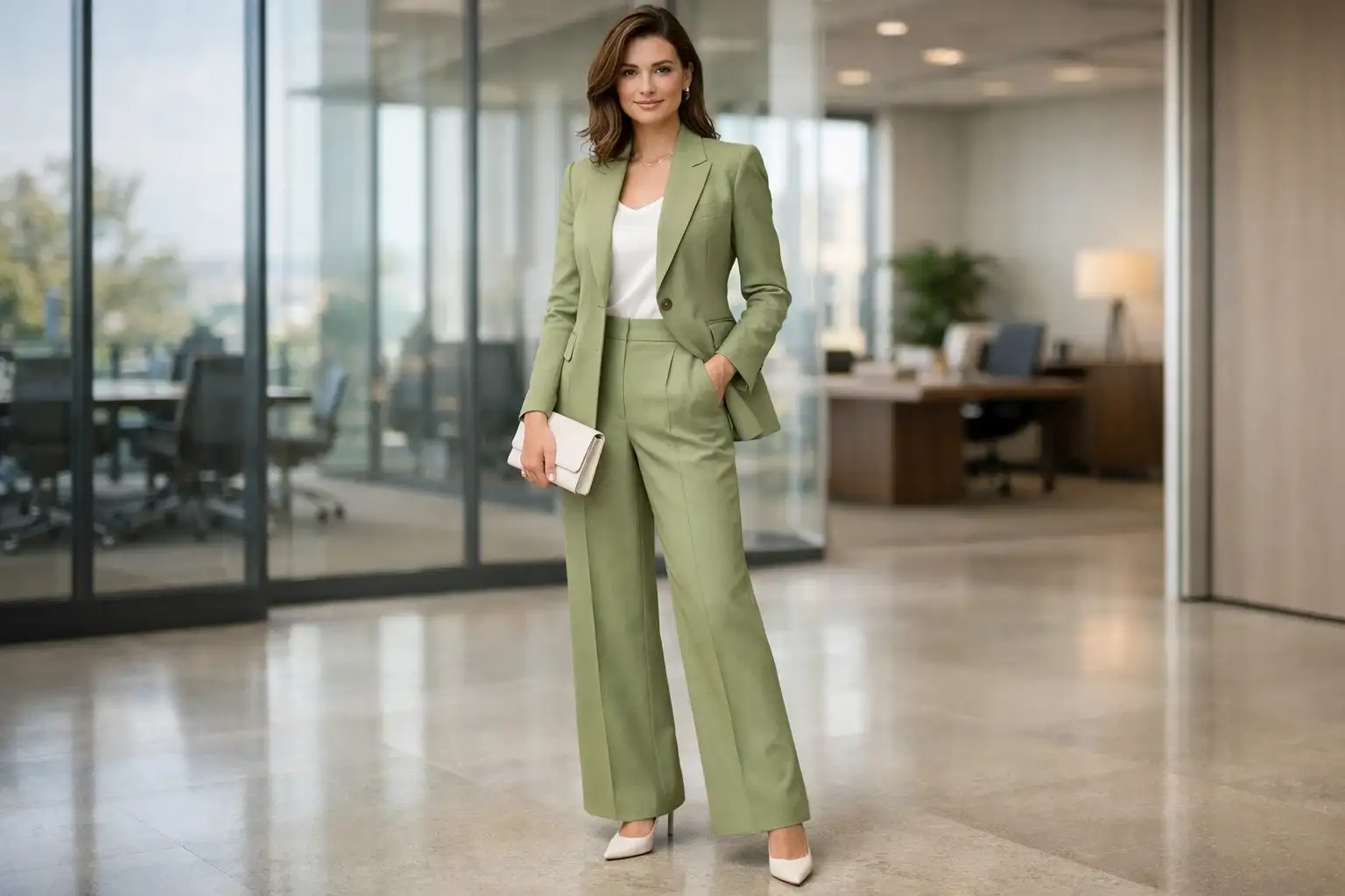 Power Suiting in Muted Pastel Tones