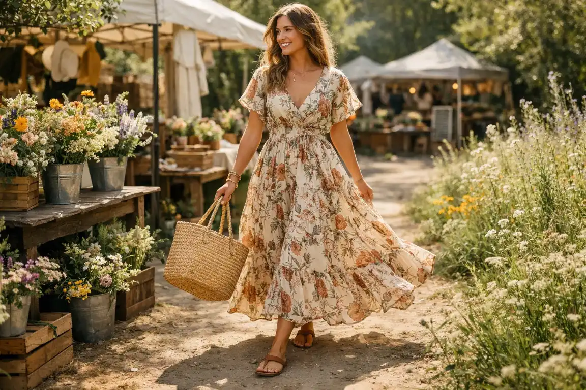 Wear a Boho Cotton Maxi Dress