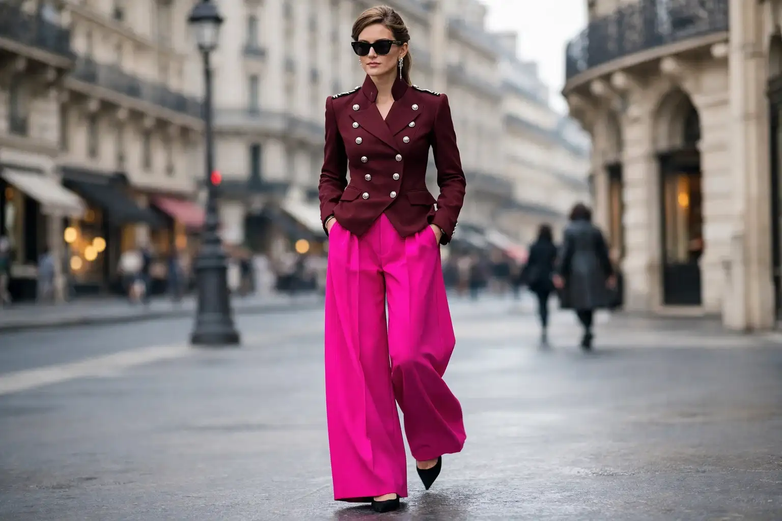 Napoleon Double-Breasted Jacket with Vibrant Trousers