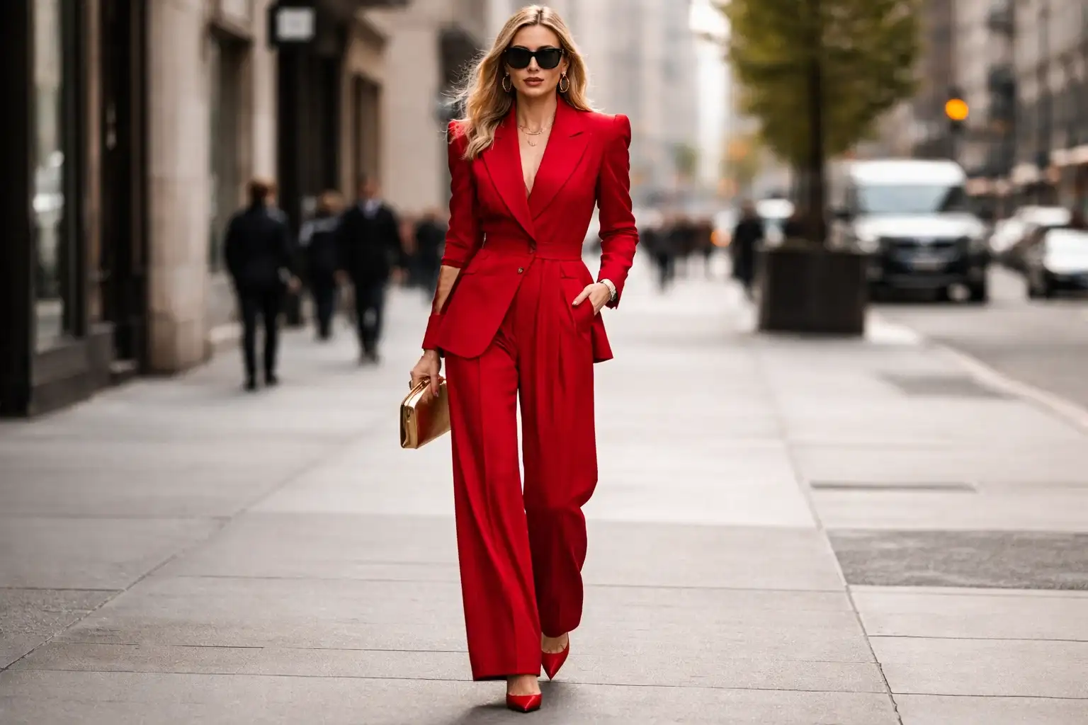 Cherry Red Power Suit