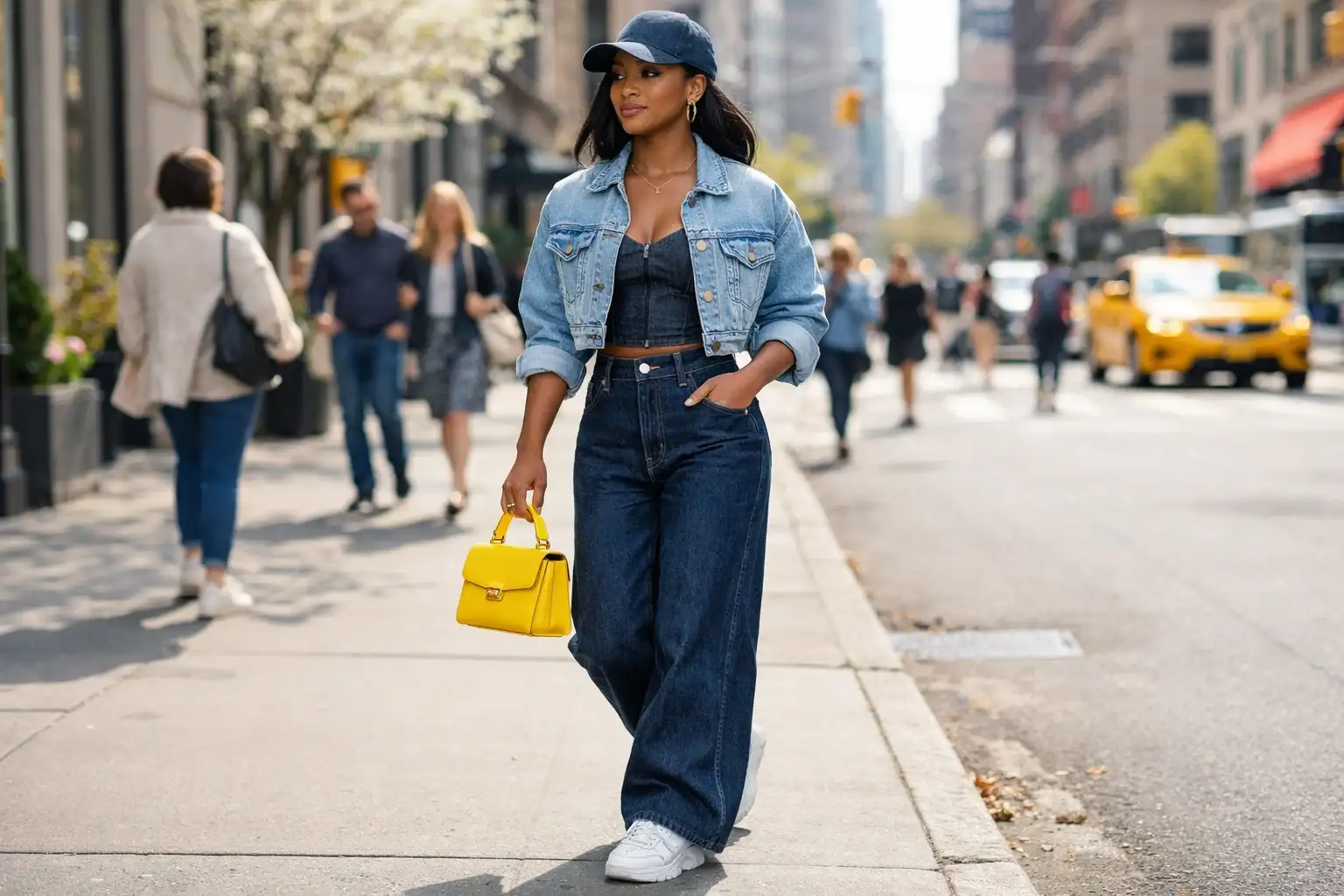 Double Denim Street Style Look