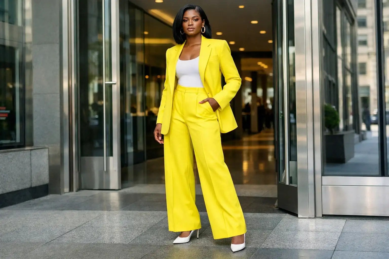 Lemon Yellow Power Suit