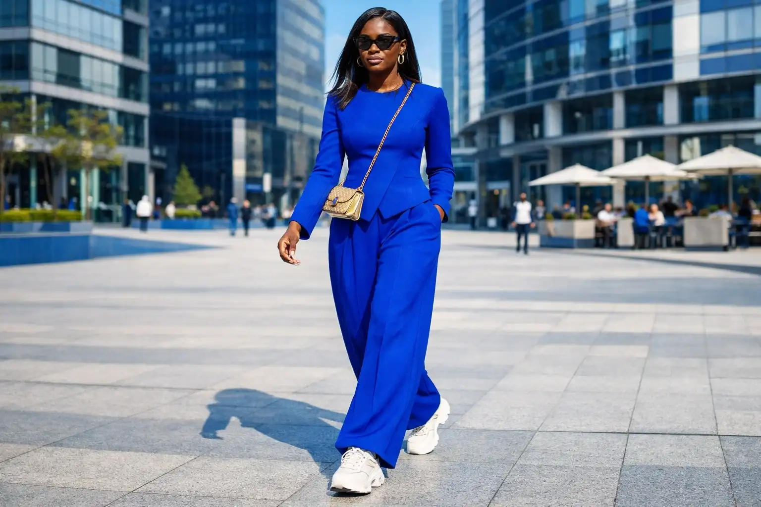 Cobalt Blue Head-to-Toe Monochromatic Look