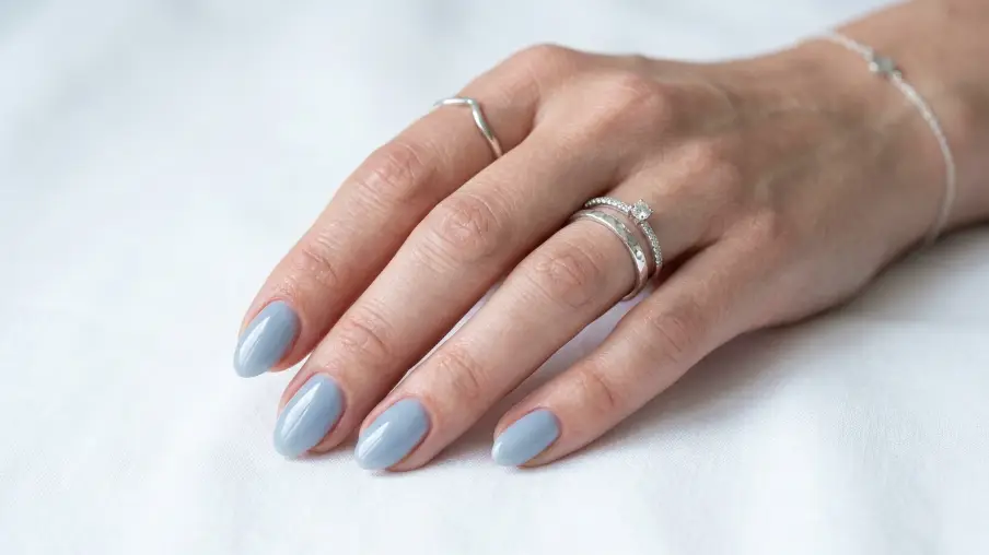 Misty Blue Nails