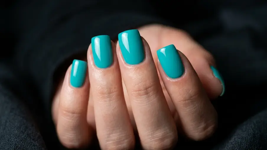 Bright Teal Nails