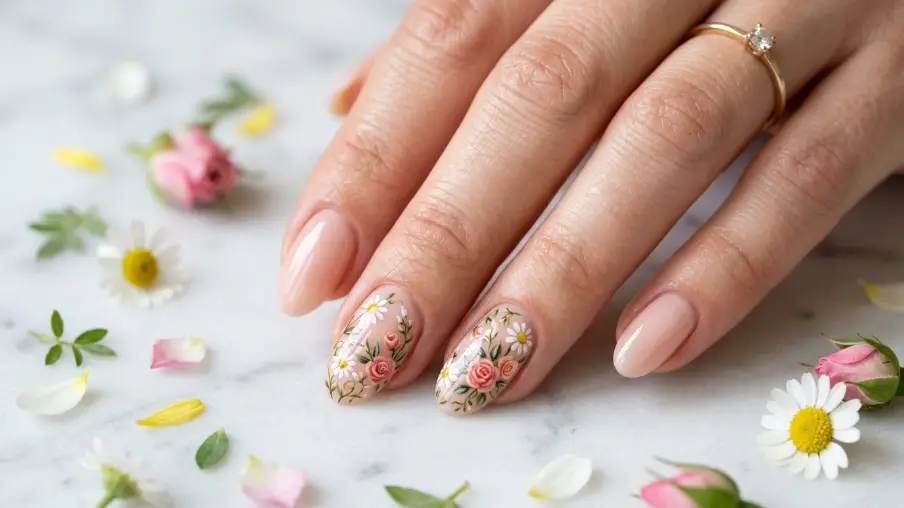Floral Nail Art in Multiple Colors