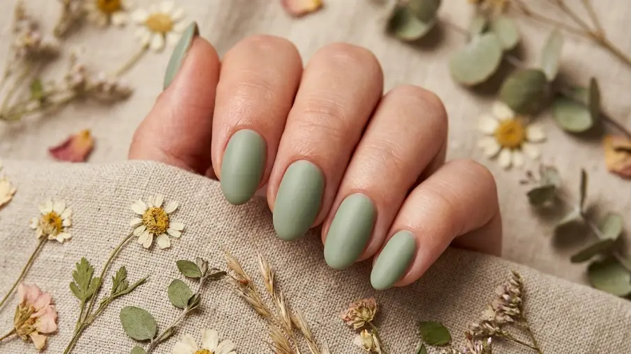 Sage and Matcha Green Nails